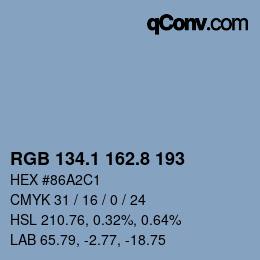 Color code: RGB 134.1 162.8 193 | qconv.com