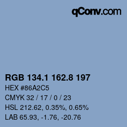 Farbcode: RGB 134.1 162.8 197 | qconv.com