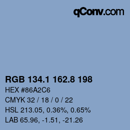 Color code: RGB 134.1 162.8 198 | qconv.com