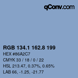 Color code: RGB 134.1 162.8 199 | qconv.com