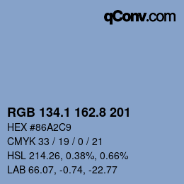 Color code: RGB 134.1 162.8 201 | qconv.com
