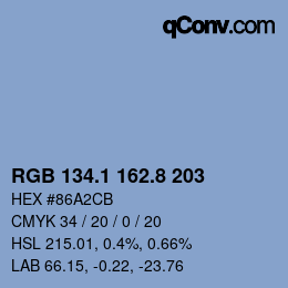Color code: RGB 134.1 162.8 203 | qconv.com