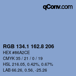 Farbcode: RGB 134.1 162.8 206 | qconv.com