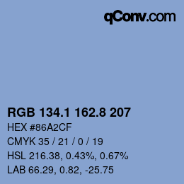 Color code: RGB 134.1 162.8 207 | qconv.com