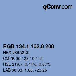 Color code: RGB 134.1 162.8 208 | qconv.com