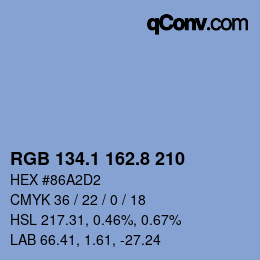Color code: RGB 134.1 162.8 210 | qconv.com