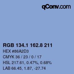 Color code: RGB 134.1 162.8 211 | qconv.com