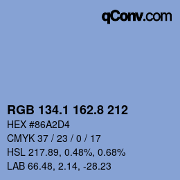 Farbcode: RGB 134.1 162.8 212 | qconv.com