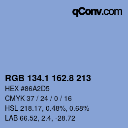 Color code: RGB 134.1 162.8 213 | qconv.com