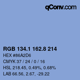 Color code: RGB 134.1 162.8 214 | qconv.com