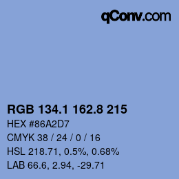 カラーコード: RGB 134.1 162.8 215 | qconv.com