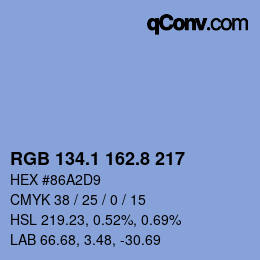 Farbcode: RGB 134.1 162.8 217 | qconv.com