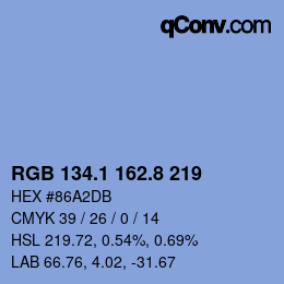 Farbcode: RGB 134.1 162.8 219 | qconv.com