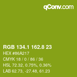 カラーコード: RGB 134.1 162.8 23 | qconv.com