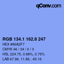 Color code: RGB 134.1 162.8 247 | qconv.com