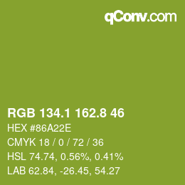 カラーコード: RGB 134.1 162.8 46 | qconv.com