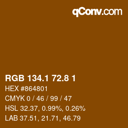 カラーコード: RGB 134.1 72.8 1 | qconv.com