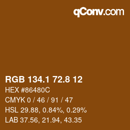 Color code: RGB 134.1 72.8 12 | qconv.com