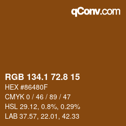 Color code: RGB 134.1 72.8 15 | qconv.com