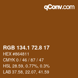 Farbcode: RGB 134.1 72.8 17 | qconv.com