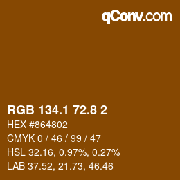 Color code: RGB 134.1 72.8 2 | qconv.com