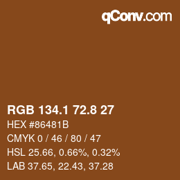 Color code: RGB 134.1 72.8 27 | qconv.com