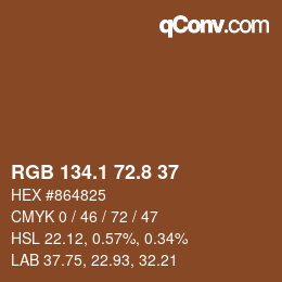 Color code: RGB 134.1 72.8 37 | qconv.com