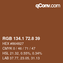 Color code: RGB 134.1 72.8 39 | qconv.com