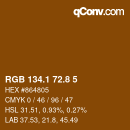 Color code: RGB 134.1 72.8 5 | qconv.com
