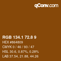 Color code: RGB 134.1 72.8 9 | qconv.com