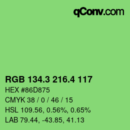 カラーコード: RGB 134.3 216.4 117 | qconv.com