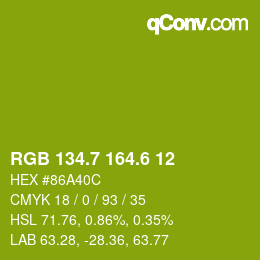カラーコード: RGB 134.7 164.6 12 | qconv.com