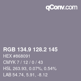 Color code: RGB 134.9 128.2 145 | qconv.com