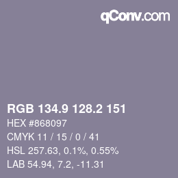 Color code: RGB 134.9 128.2 151 | qconv.com