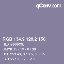 Color code: RGB 134.9 128.2 158 | qconv.com