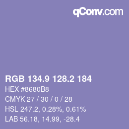 Color code: RGB 134.9 128.2 184 | qconv.com