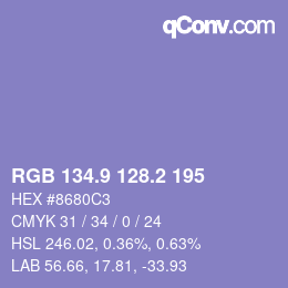 Color code: RGB 134.9 128.2 195 | qconv.com