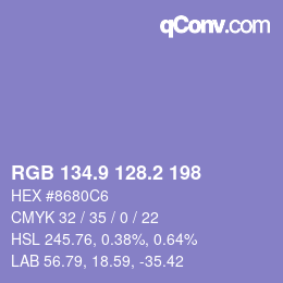 Color code: RGB 134.9 128.2 198 | qconv.com