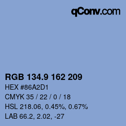 カラーコード: RGB 134.9 162 209 | qconv.com