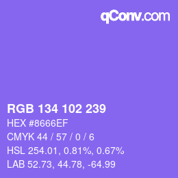 Color code: RGB 134 102 239 | qconv.com