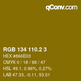 カラーコード: RGB 134 110.2 3 | qconv.com