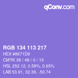 Color code: RGB 134 113 217 | qconv.com