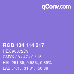 Color code: RGB 134 114 217 | qconv.com