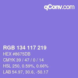 Color code: RGB 134 117 219 | qconv.com