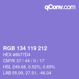 Farbcode: RGB 134 119 212 | qconv.com