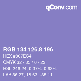 Color code: RGB 134 126.8 196 | qconv.com