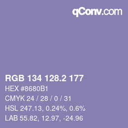 Color code: RGB 134 128.2 177 | qconv.com