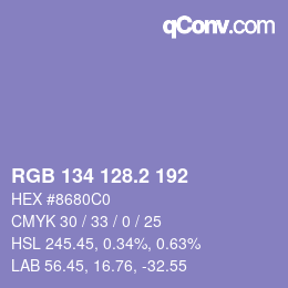 Color code: RGB 134 128.2 192 | qconv.com