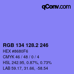 Color code: RGB 134 128.2 246 | qconv.com