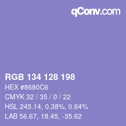 Color code: RGB 134 128 198 | qconv.com